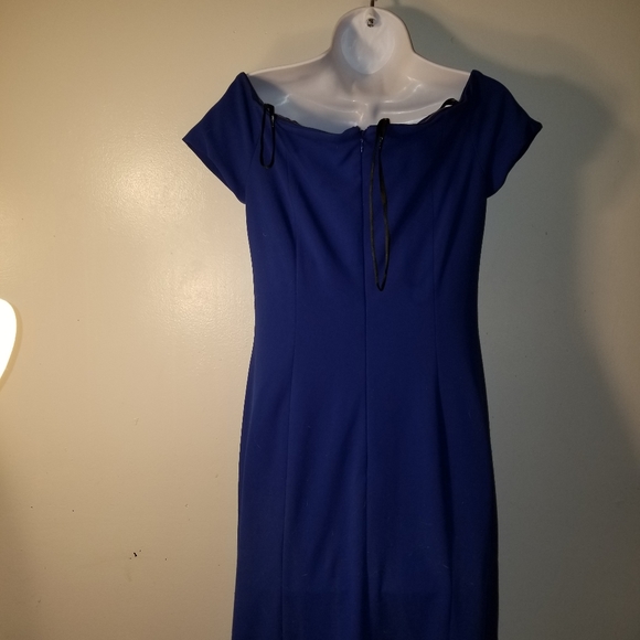 Calvin Klein Blue Off-The-Shoulder Gown - Picture 6 of 6